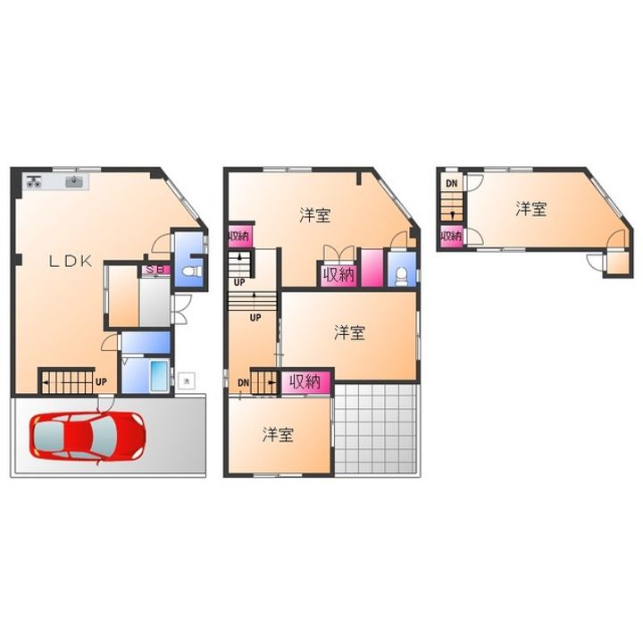 大阪府高石市千代田4丁目(一戸建)の賃貸物件の間取り