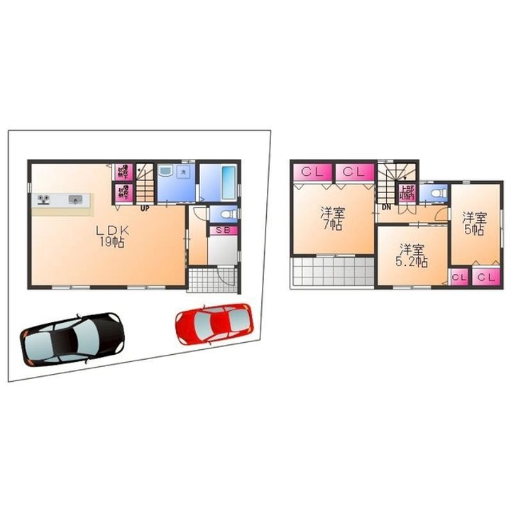 大阪府泉大津市松之浜町2丁目(一戸建)の賃貸物件の間取り