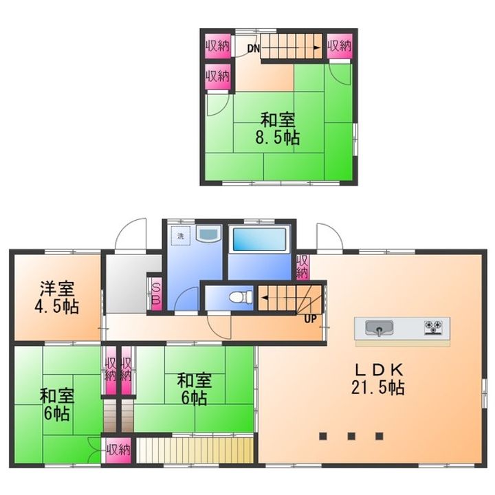 大阪府泉南郡熊取町桜が丘1丁目(一戸建)の賃貸物件の間取り