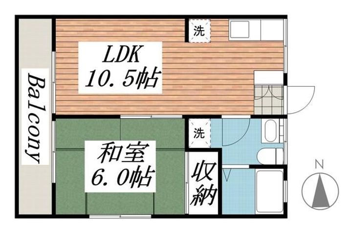 コーポ柳0201の間取り