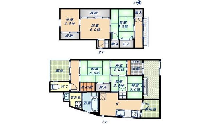 大阪府東大阪市三ノ瀬3丁目(一戸建)の賃貸物件の間取り