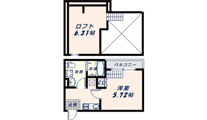 大阪府東大阪市御厨1丁目(アパート)の賃貸物件の間取り