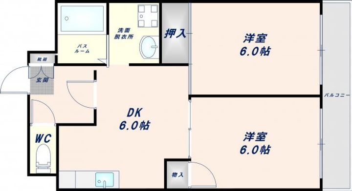 大阪府東大阪市森河内西1丁目(マンション)の賃貸物件の間取り