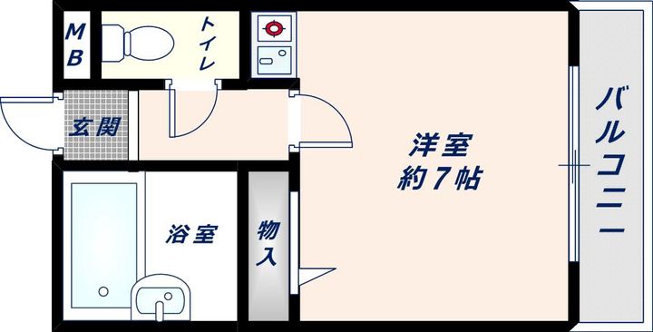 大阪府東大阪市大蓮北1丁目(マンション)の賃貸物件の間取り