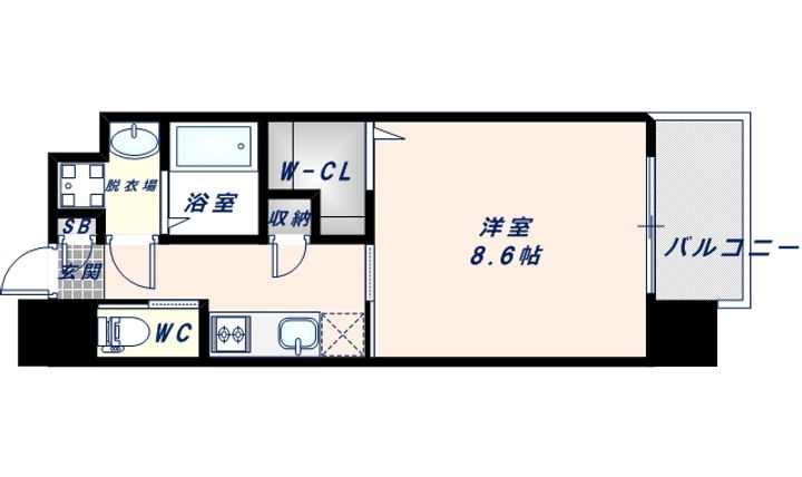 大阪府大阪市東成区深江北2丁目(マンション)の賃貸物件の間取り