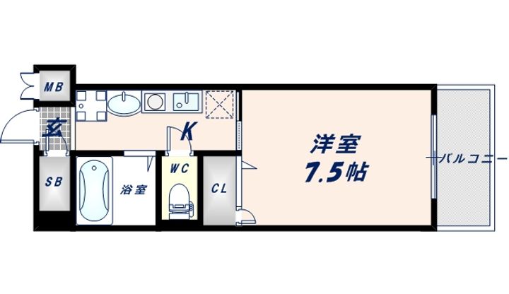 大阪府東大阪市菱屋西1丁目(マンション)の賃貸物件の間取り