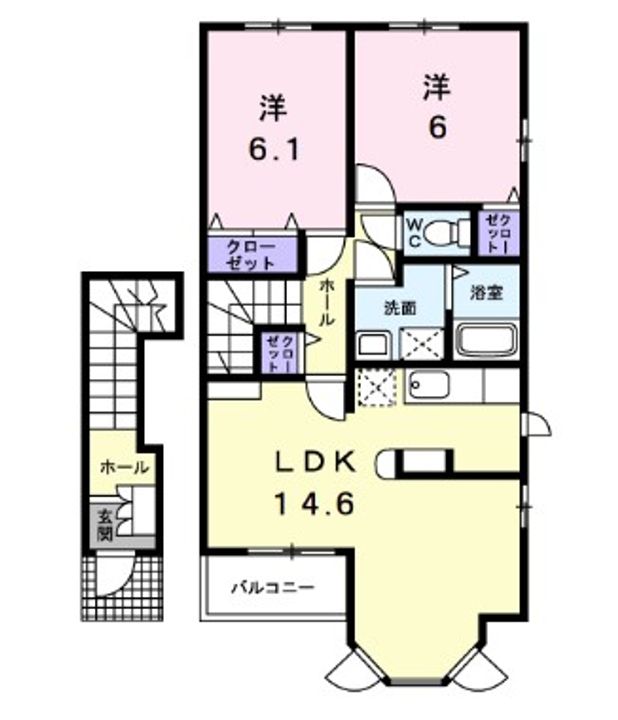 アルドーレ ウーノの間取り