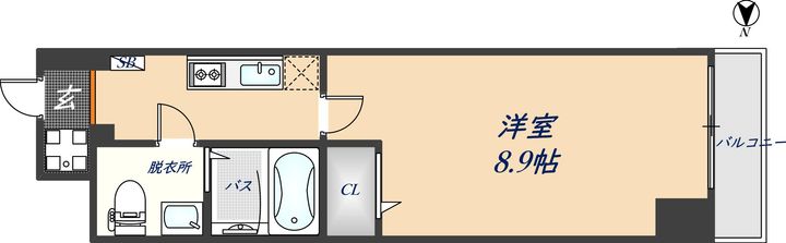 大阪府八尾市本町5丁目(マンション)の賃貸物件105の間取り