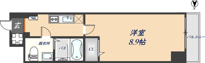 大阪府八尾市本町5丁目(マンション)の賃貸物件607の間取り