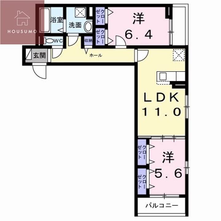 大阪府八尾市八尾木2丁目(アパート)の賃貸物件の間取り