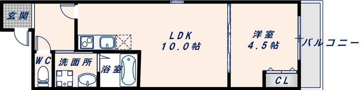 大阪府東大阪市友井1丁目(アパート)の賃貸物件の間取り