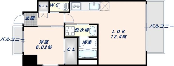 大阪府東大阪市森河内西2丁目(マンション)の賃貸物件の間取り