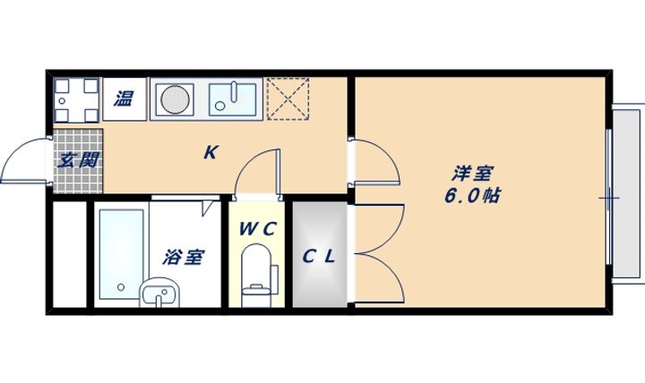 大阪府東大阪市三ノ瀬1丁目(アパート)の賃貸物件の間取り