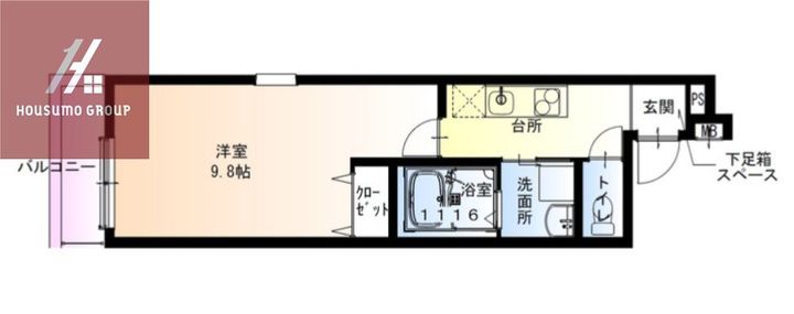 大阪府大阪市平野区長吉長原西2丁目(アパート)の賃貸物件の間取り
