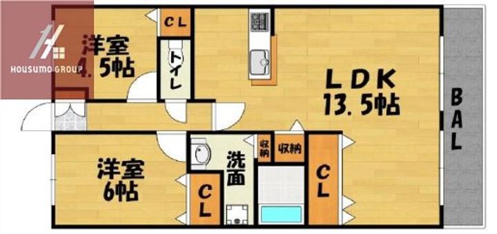 大阪府大阪市平野区瓜破東2丁目(マンション)の賃貸物件の間取り