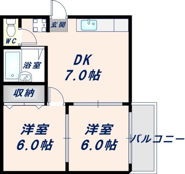 大阪府大阪市東成区深江南1丁目(マンション)の賃貸物件の間取り