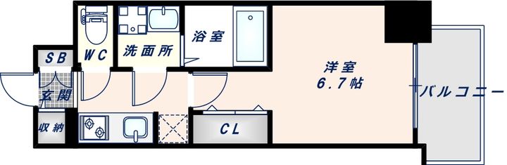 ファーストフィオーレ大阪城イースト701の間取り