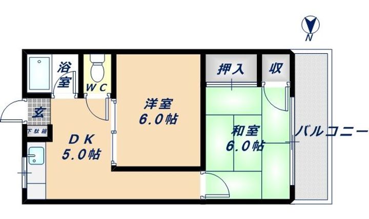 大阪府東大阪市寿町3丁目(マンション)の賃貸物件の間取り