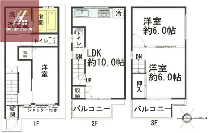 大阪府大阪市東成区大今里2丁目(一戸建)の賃貸物件の間取り