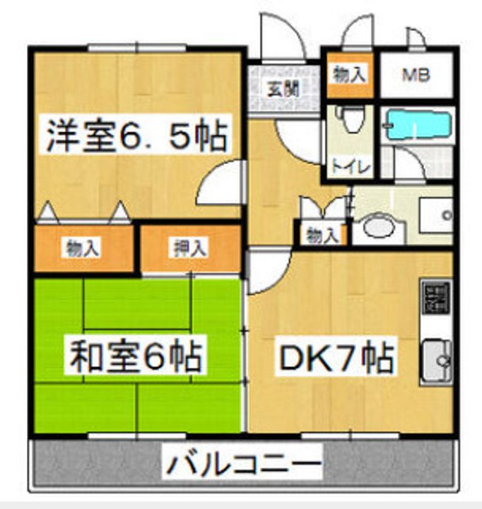 大阪府東大阪市足代北1丁目(マンション)の賃貸物件の間取り