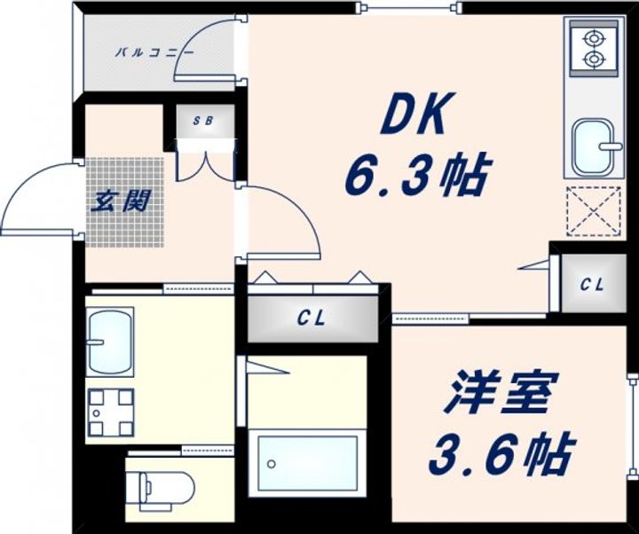 ハーモニーテラス小路東Ⅲ202の間取り