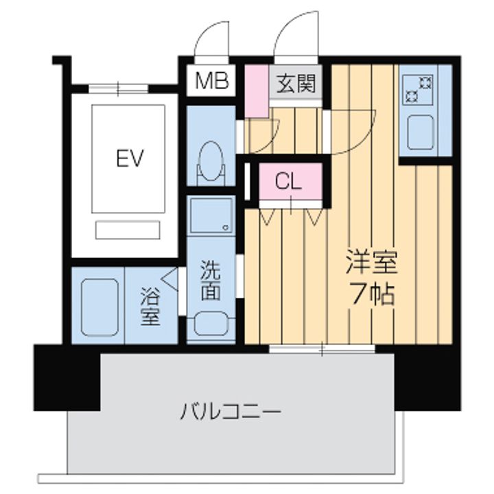 大阪府大阪市東成区中道1丁目(マンション)の賃貸物件の間取り
