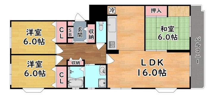 ハイツ仏天垣の間取り