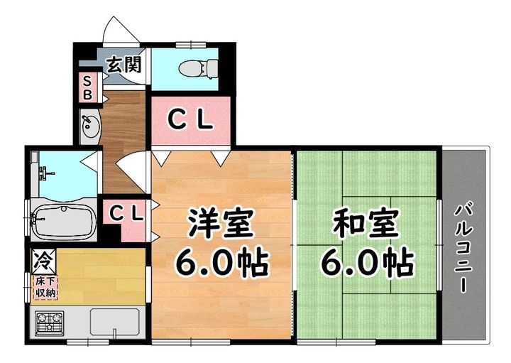 楠丘貸家の間取り