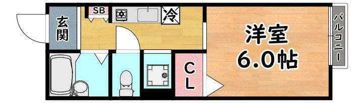 サムハイツ六甲の間取り