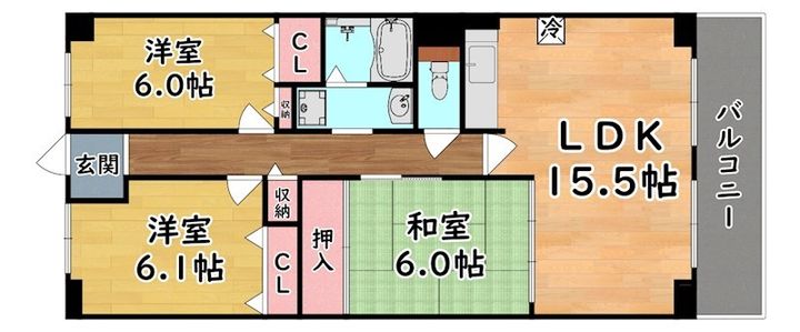 フォリア岡本の間取り