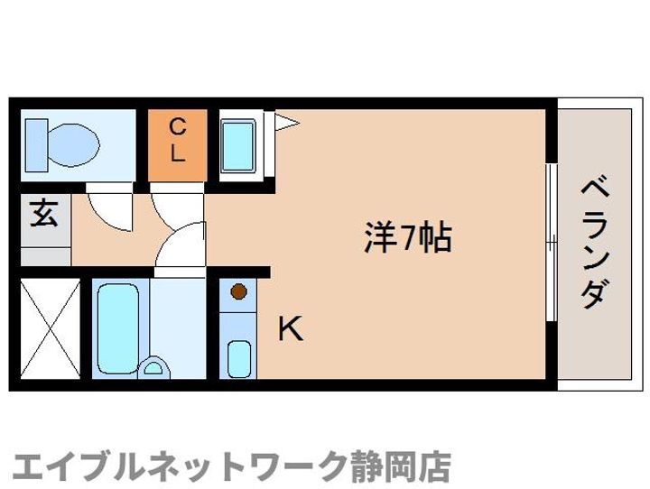 静岡県静岡市葵区鷹匠3丁目(マンション)の賃貸物件の間取り