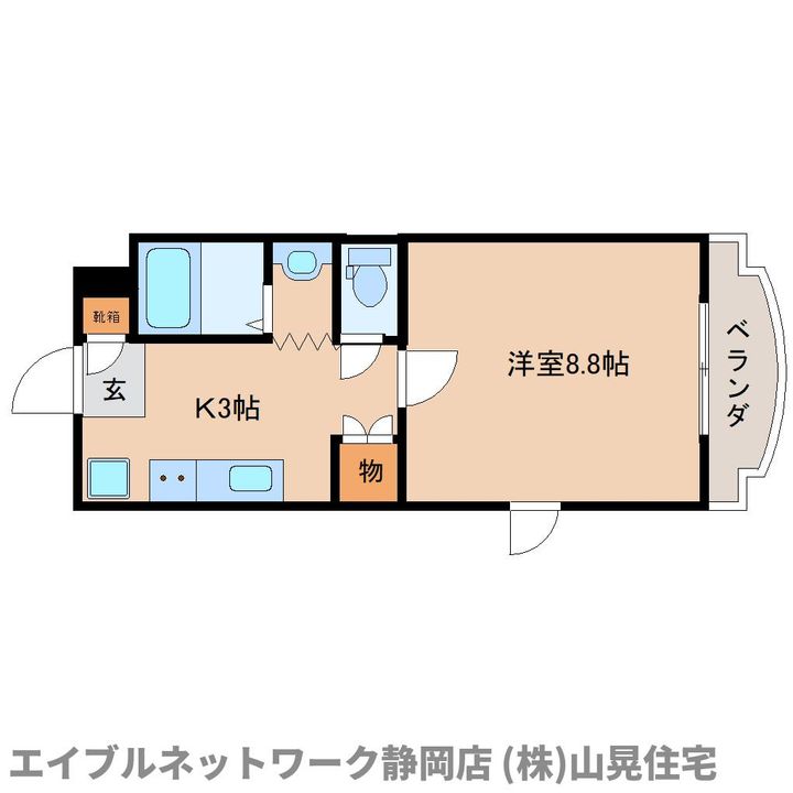 静岡県静岡市葵区古庄4丁目(マンション)の賃貸物件の間取り