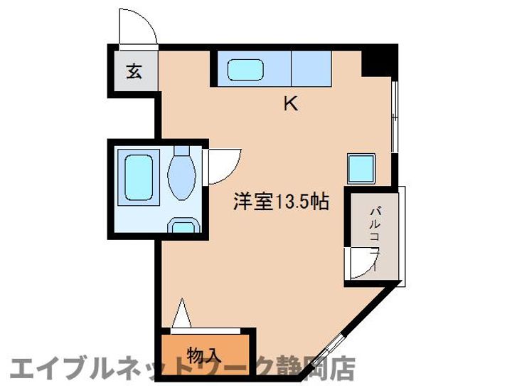 静岡県静岡市葵区幸町(マンション)の賃貸物件の間取り