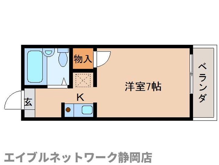 静岡県静岡市葵区上足洗2丁目(アパート)の賃貸物件の間取り