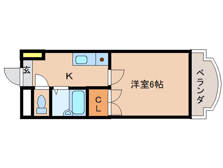 奈良県橿原市中曽司町(マンション)の賃貸物件203の間取り