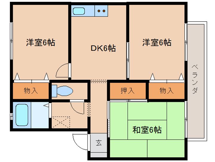 クレセール八木A棟の間取り