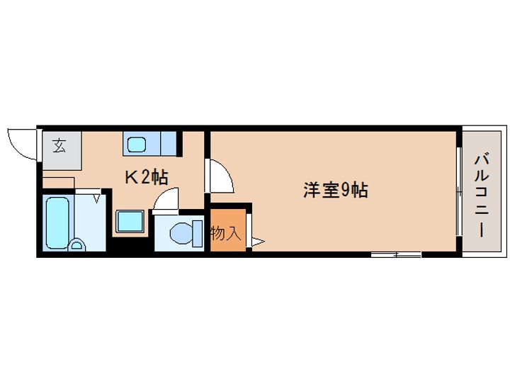 奈良県橿原市木原町(マンション)の賃貸物件201の間取り