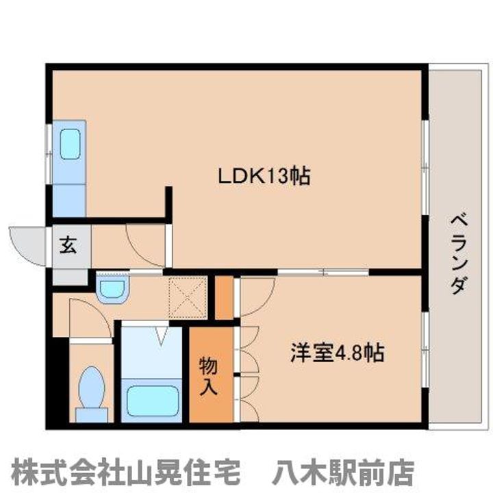 奈良県橿原市木原町(マンション)の賃貸物件205の間取り