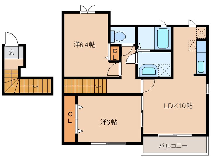 奈良県橿原市鳥屋町(アパート)の賃貸物件202の間取り