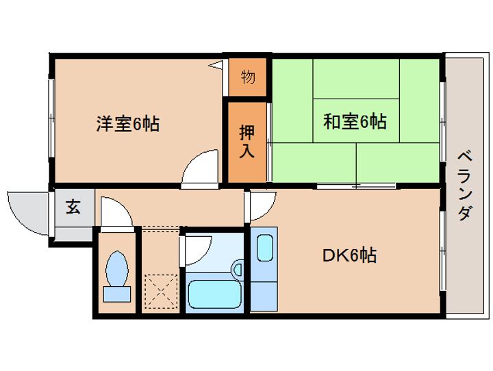 奈良県橿原市葛本町(マンション)の賃貸物件501の間取り