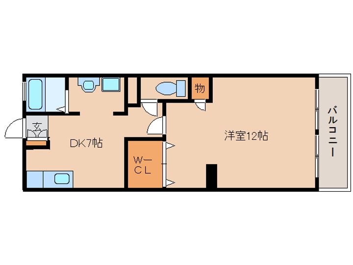 奈良県橿原市縄手町(マンション)の賃貸物件102の間取り