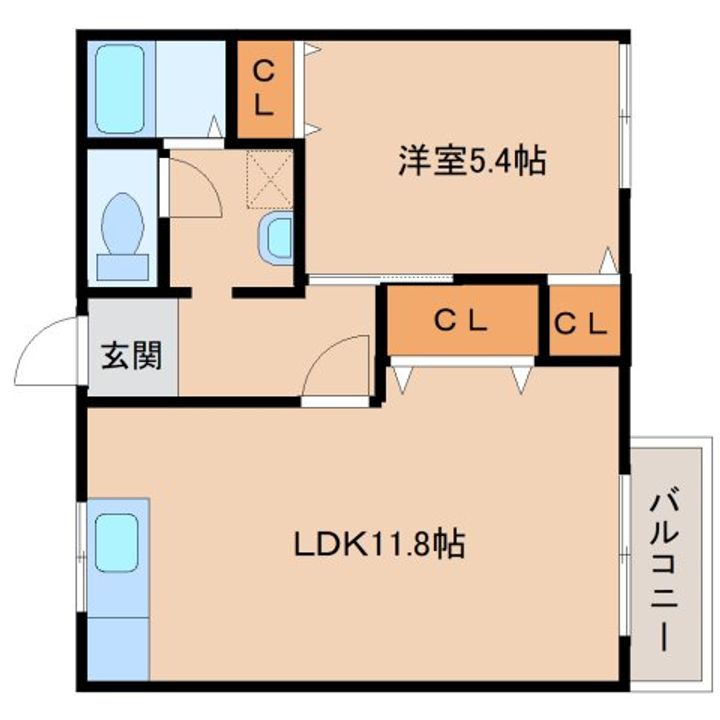 奈良県橿原市五井町(アパート)の賃貸物件201の間取り
