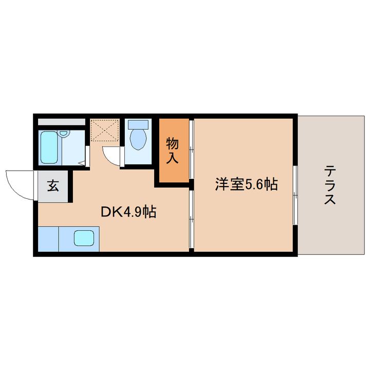 奈良県橿原市四条町(アパート)の賃貸物件106の間取り