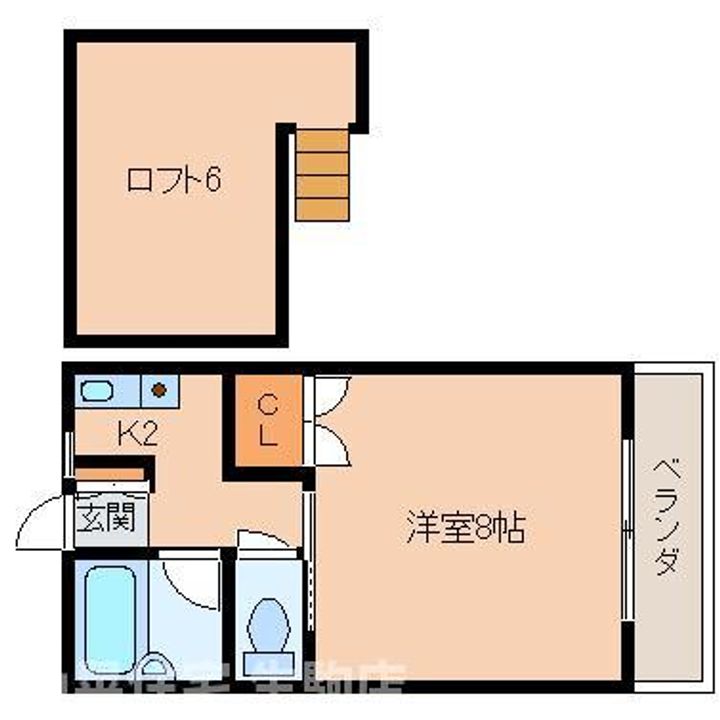 奈良県生駒市西旭ケ丘(アパート)の賃貸物件の間取り
