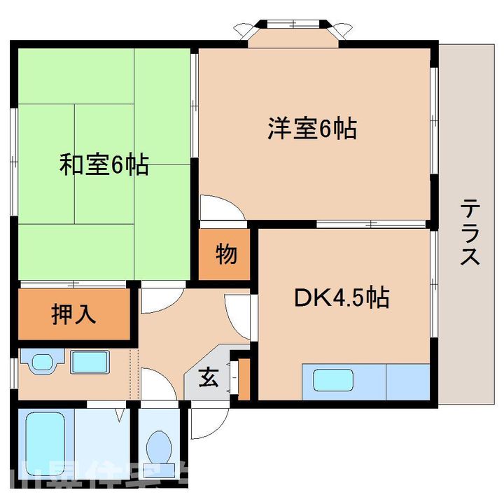 奈良県生駒市辻町(アパート)の賃貸物件の間取り