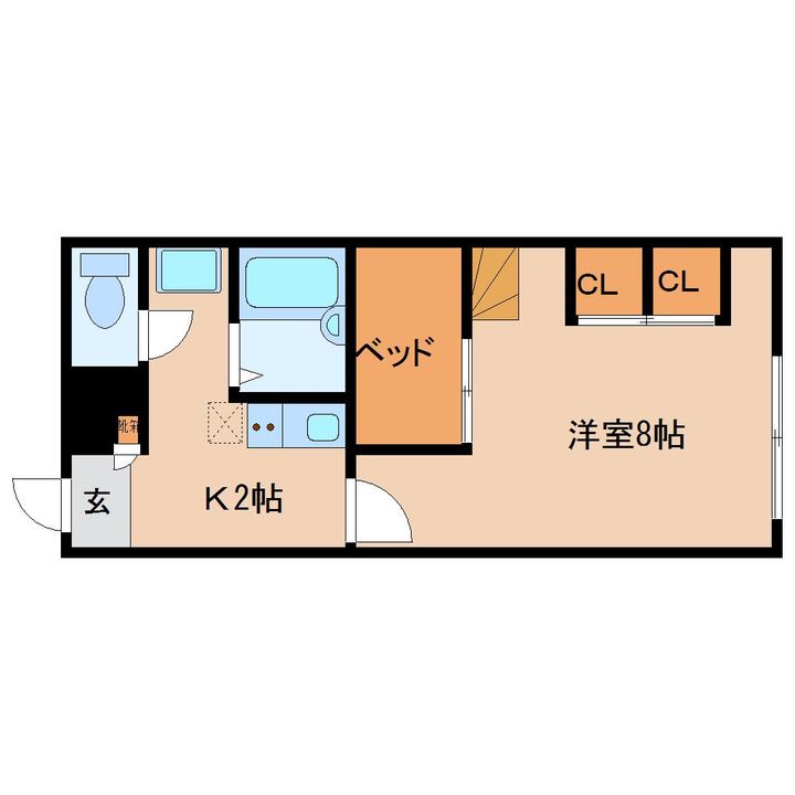 奈良県奈良市中山町(アパート)の賃貸物件の間取り