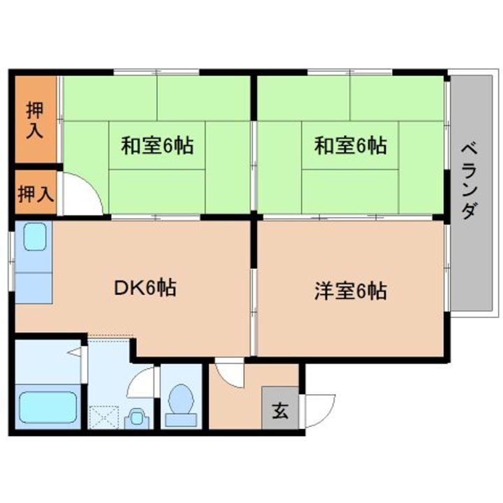 奈良県桜井市大字外山(アパート)の賃貸物件の間取り