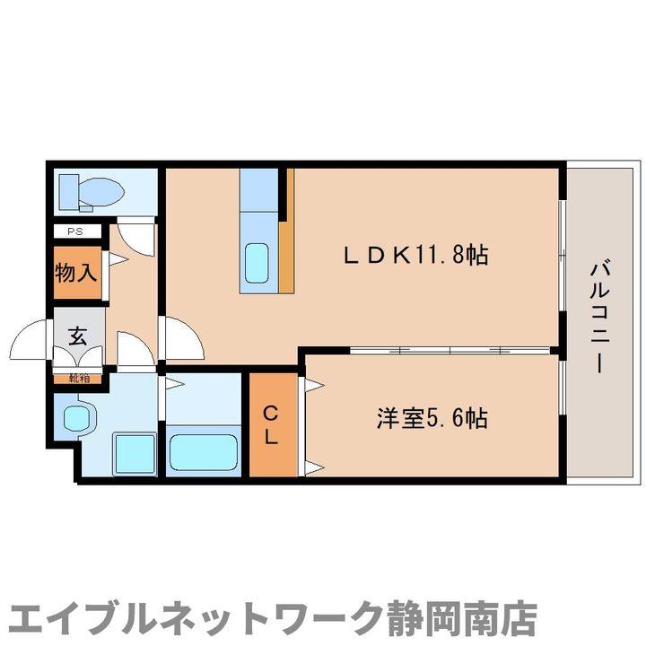 静岡県藤枝市上青島(マンション)の賃貸物件301の間取り