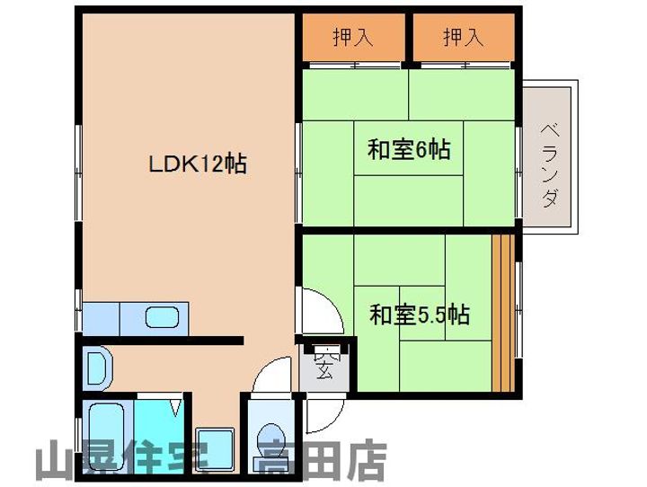 奈良県北葛城郡広陵町みささぎ台(アパート)の賃貸物件103の間取り