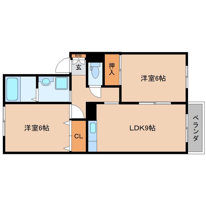 奈良県大和高田市大字有井(アパート)の賃貸物件の間取り